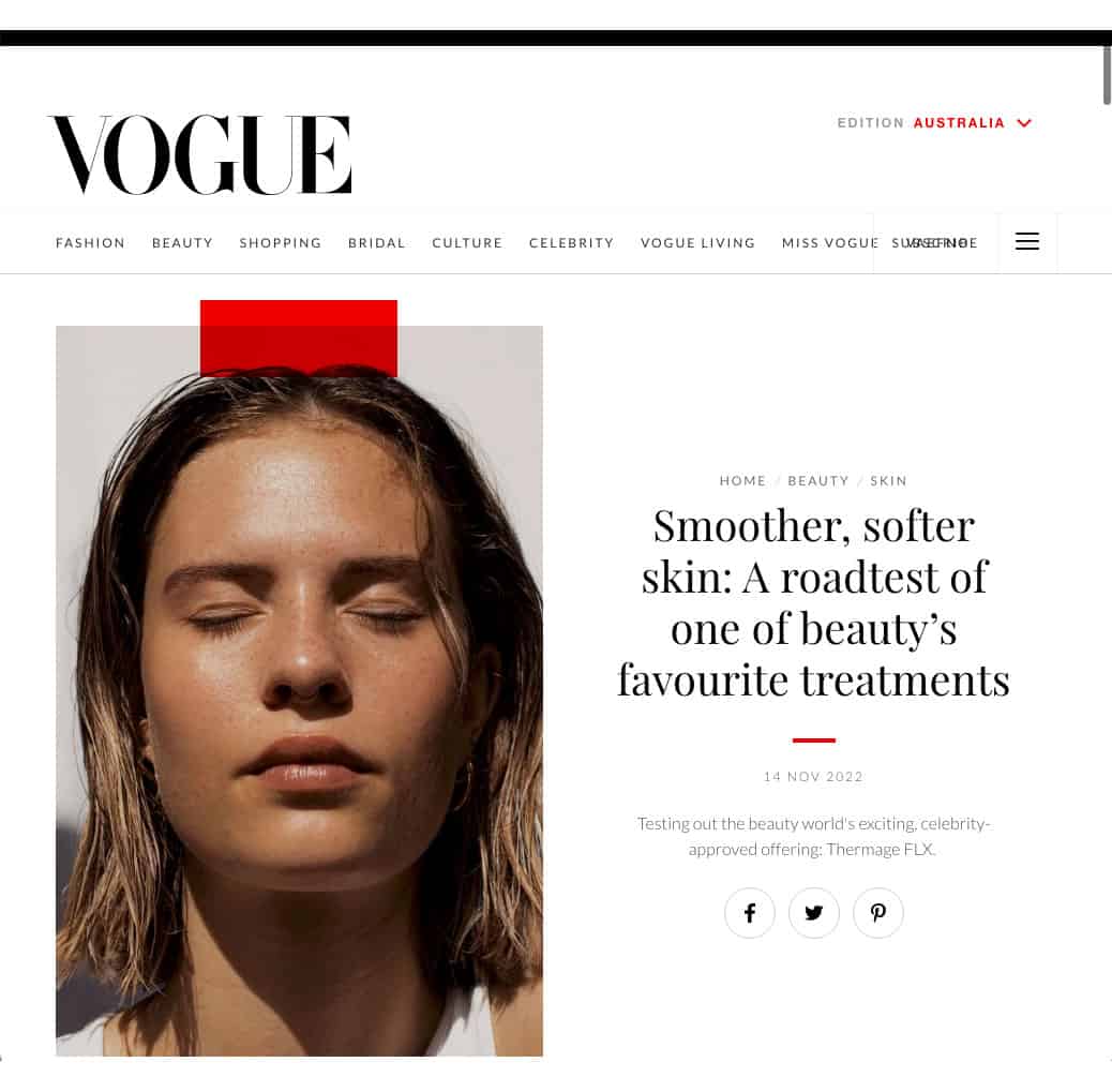 Vogue magazine visits Skin Renu